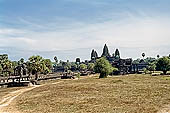 Angkor Wat temple, the raised causeway that leads to the temple.